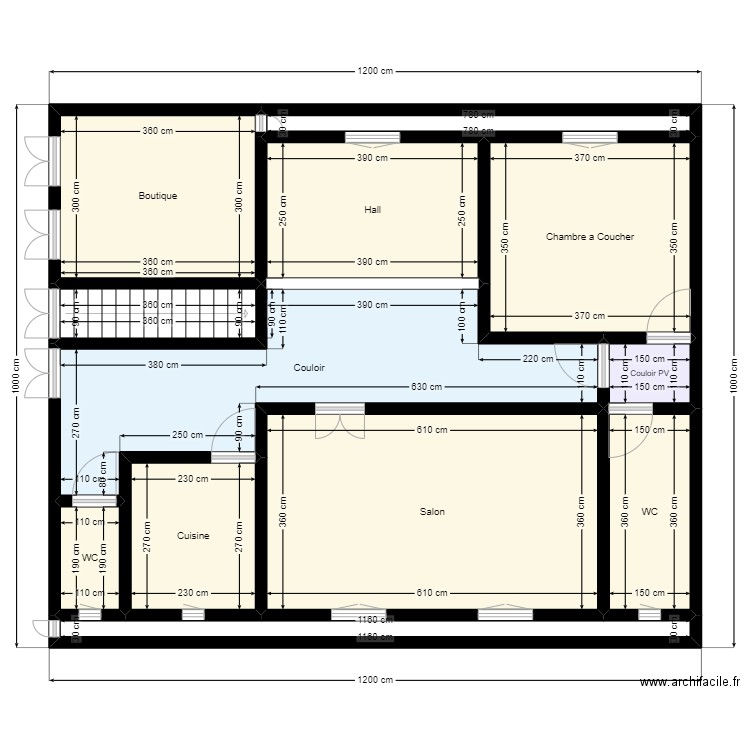 Plan de Terrain 12mx10m Client 22 77 32 27. Plan de 23 pièces et 198 m2