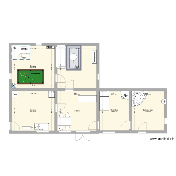 Maison bien soigné . Plan de 6 pièces et 88 m2