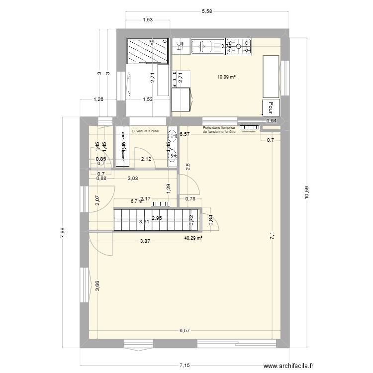 Camille. Plan de 3 pièces et 57 m2