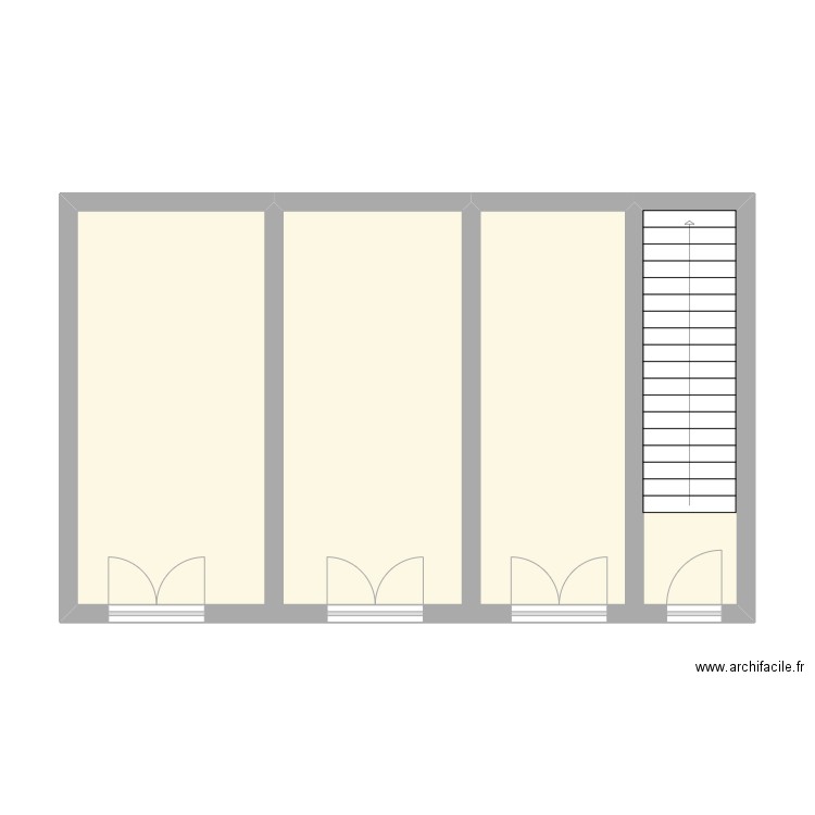 RDC . Plan de 1 pièce et 51 m2