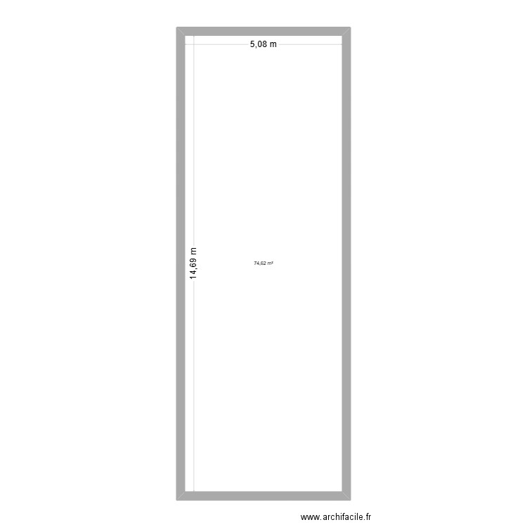 Laiterie 1 Rdc. Plan de 1 pièce et 75 m2