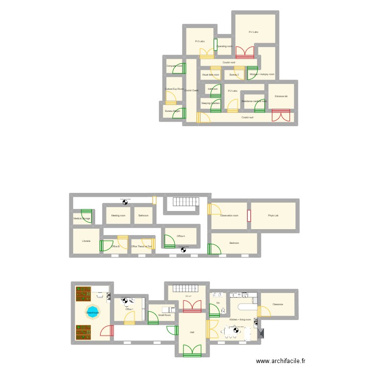 Fading Echoes. Plan de 36 pièces et 146 m2