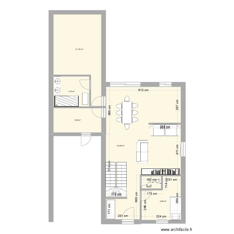 Projet1. Plan de 6 pièces et 102 m2