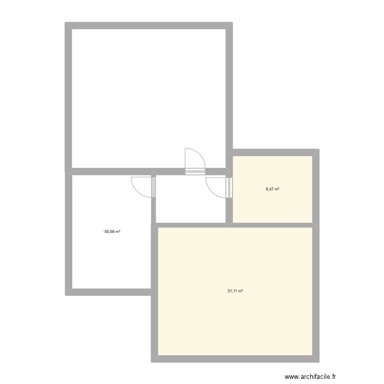 castelnau 1er projet. Plan de 3 pièces et 54 m2