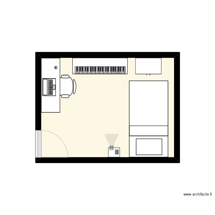 Nouvelle chambre. Plan de 1 pièce et 9 m2