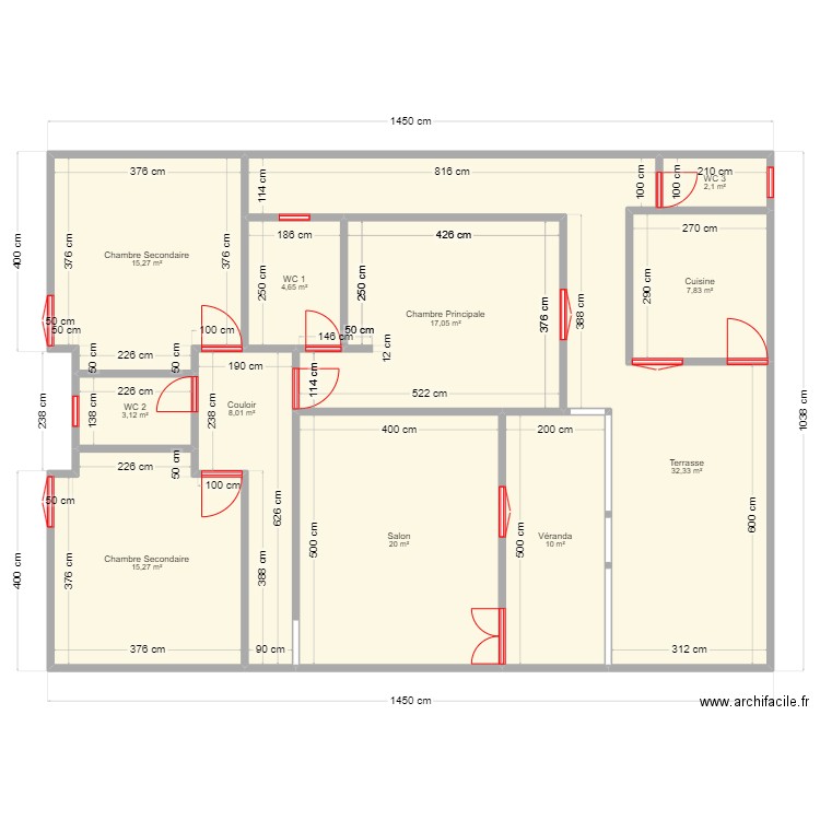 PLAN APPROUVE. Plan de 11 pièces et 136 m2