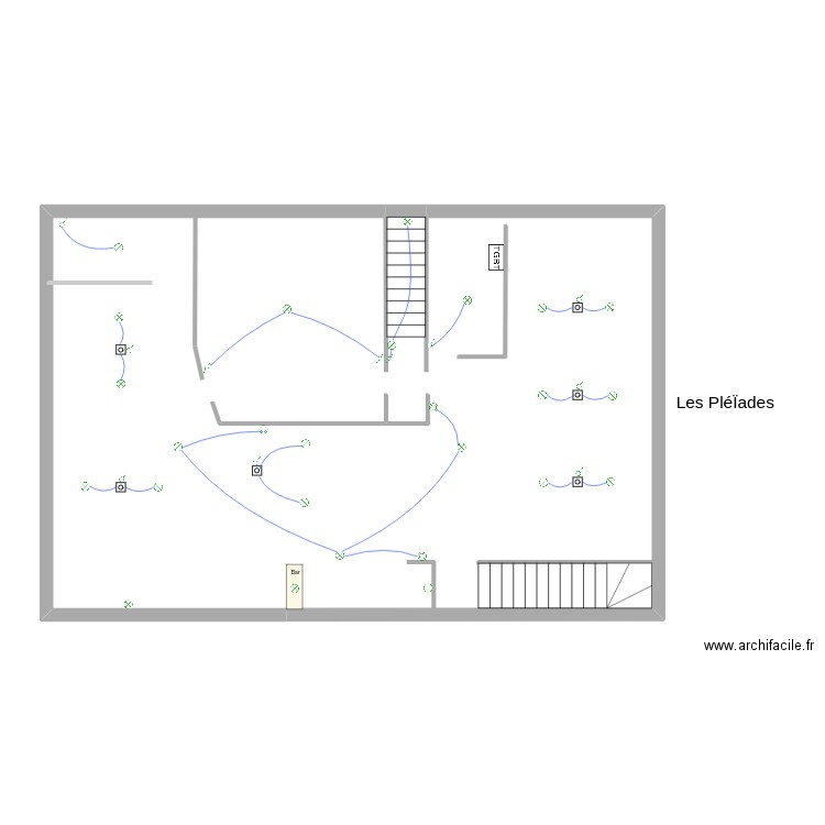 Les pleÏades. Plan de 1 pièce et 111 m2