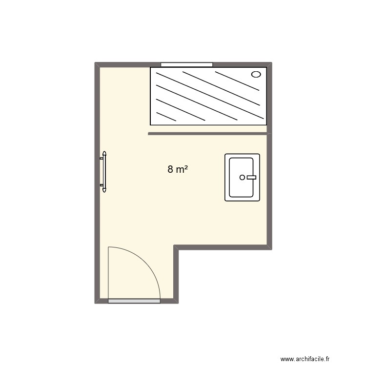 MAINDAIN. Plan de 1 pièce et 8 m2