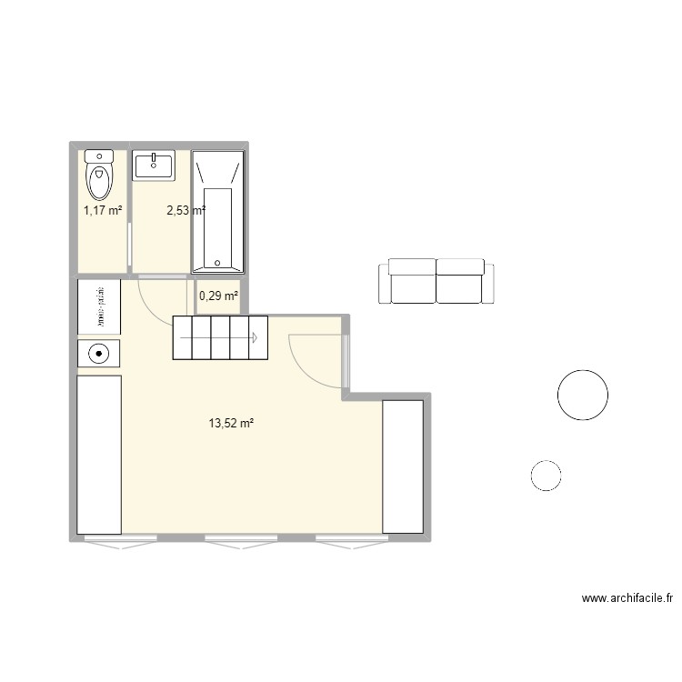 Studio Gantois. Plan de 4 pièces et 18 m2