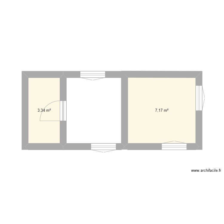 maison. Plan de 2 pièces et 11 m2