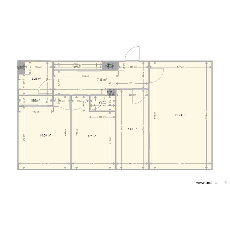 clem 1. Plan de 12 pièces et 63 m2