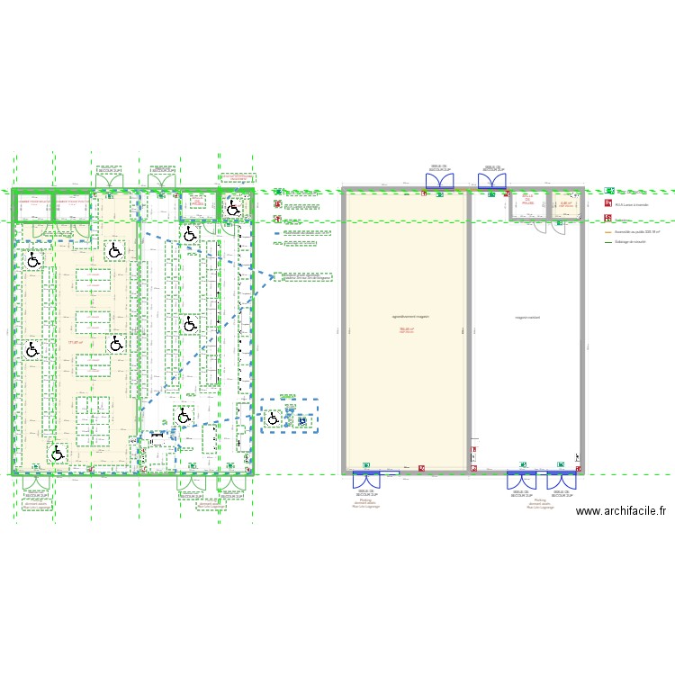 dl amenagement avant travaux. Plan de 6 pièces et 388 m2