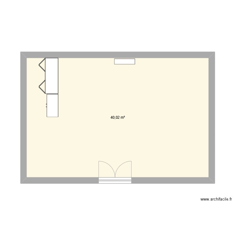 plan. Plan de 1 pièce et 40 m2