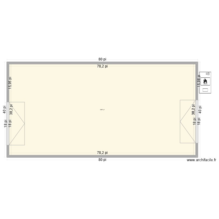 Garage. Plan de 1 pièce et 278 m2