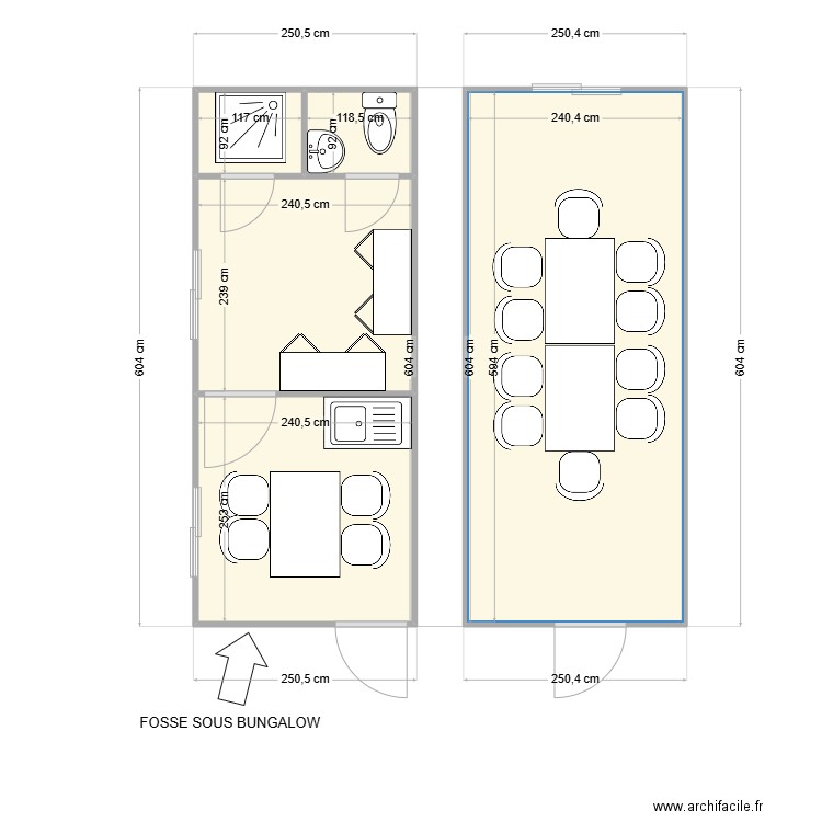 NASARRE CHANTIER BELLEY - CENTRE NAUTIQUE. Plan de 5 pièces et 28 m2