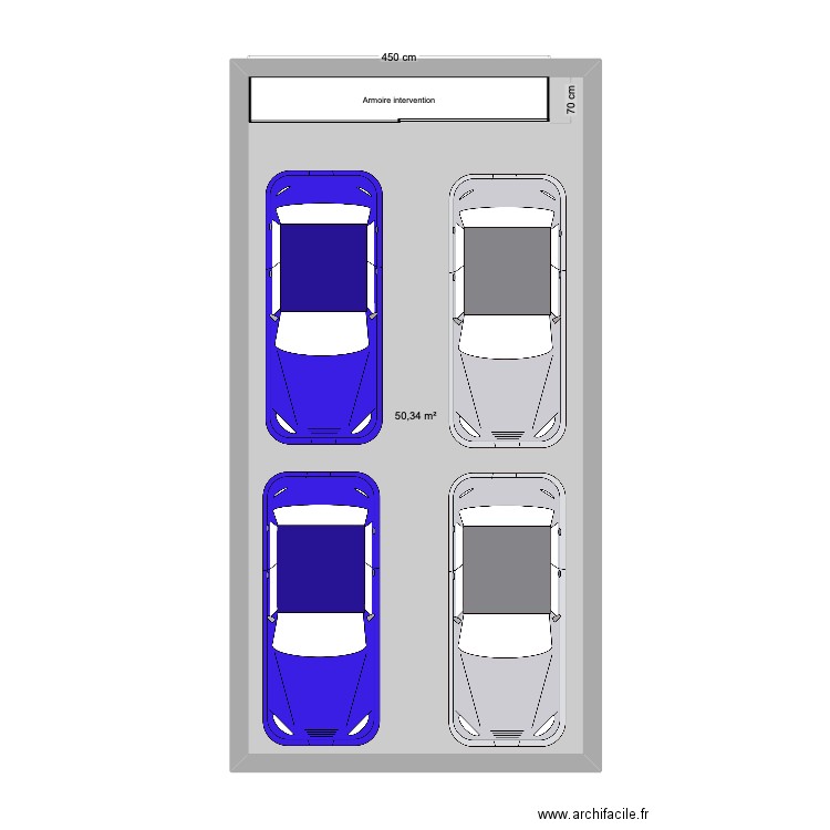 garage auto. Plan de 1 pièce et 50 m2