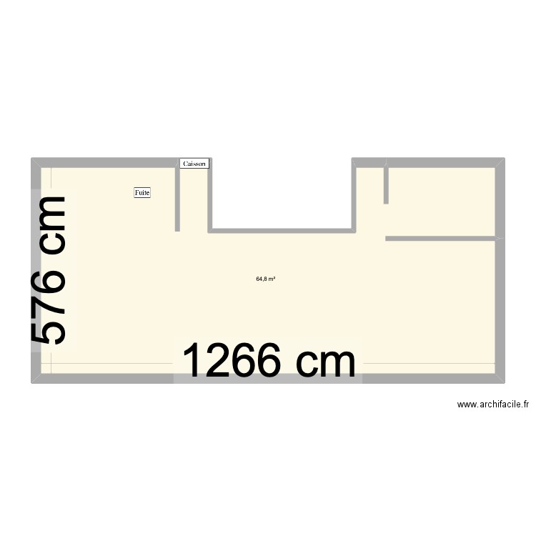 Davayat N1. Plan de 1 pièce et 65 m2