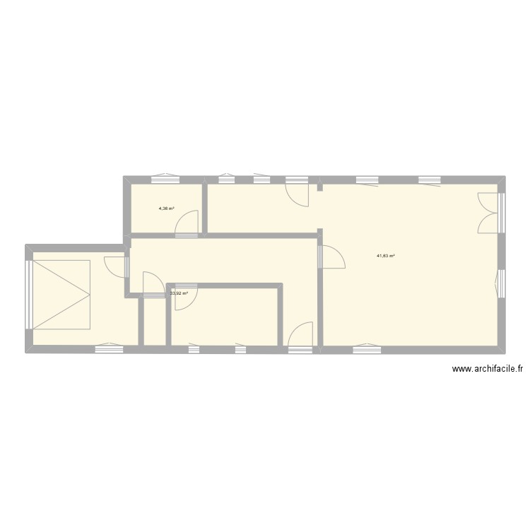 elo. Plan de 3 pièces et 80 m2