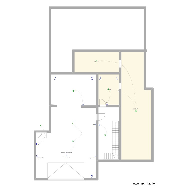 garage fabi. Plan de 3 pièces et 76 m2