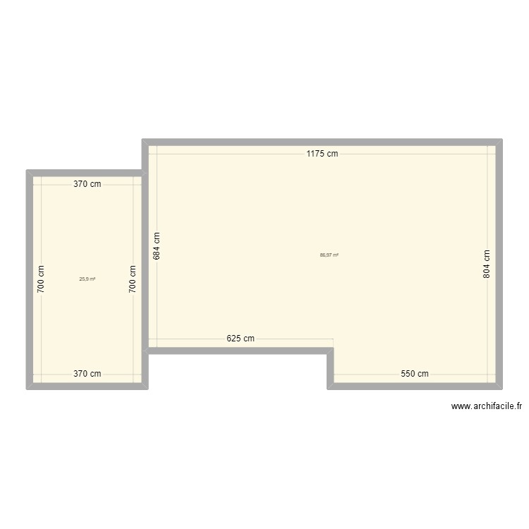 maison. Plan de 2 pièces et 113 m2