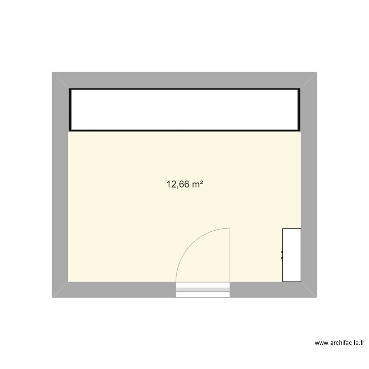 EBMD RDC. Plan de 1 pièce et 13 m2