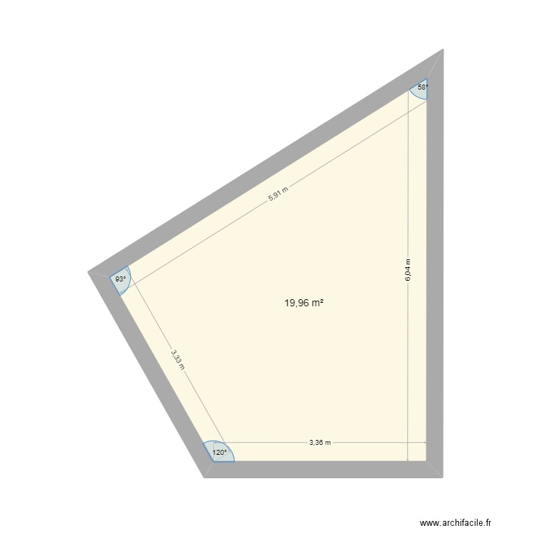 piscine. Plan de 1 pièce et 20 m2