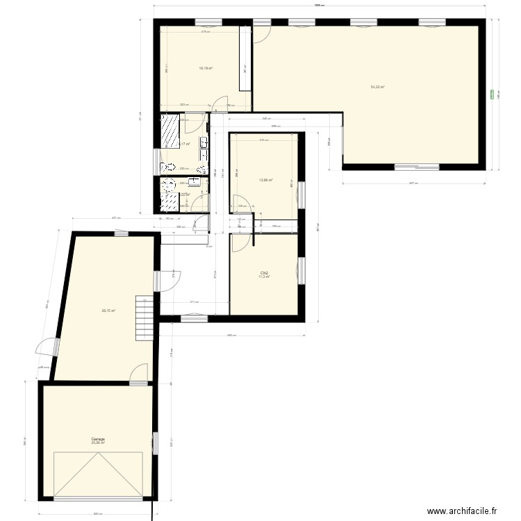 SdB version2. Plan de 8 pièces et 156 m2