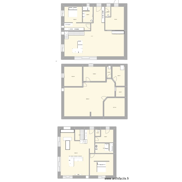 maison. Plan de 18 pièces et 323 m2