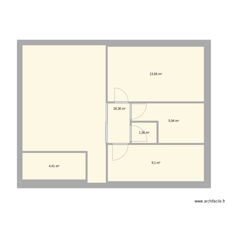 casepat. Plan de 6 pièces et 94 m2