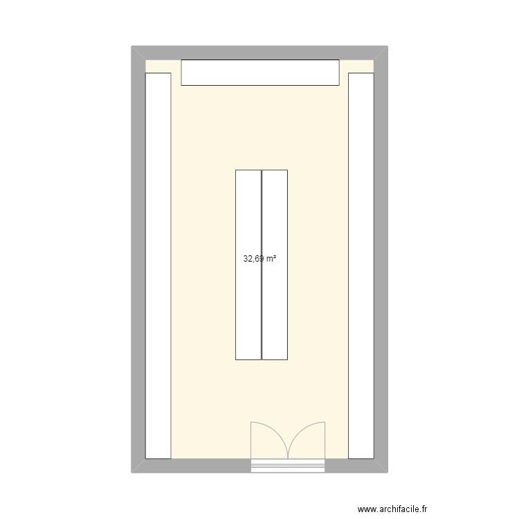 CHALANDAGE. Plan de 1 pièce et 33 m2