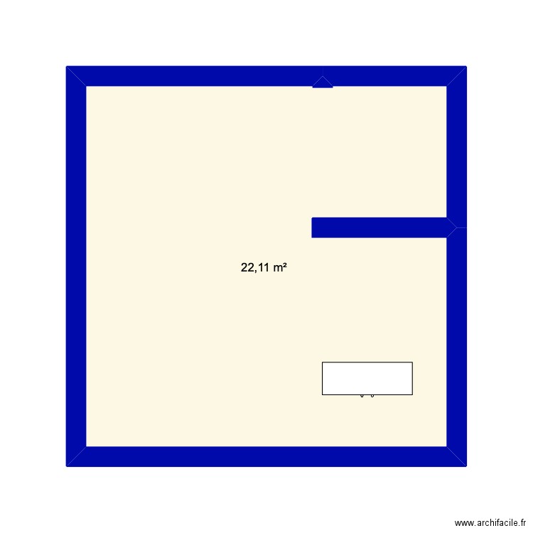 139. Plan de 1 pièce et 22 m2