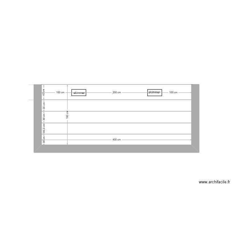 Coupe B piscine. Plan de 0 pièce et 0 m2