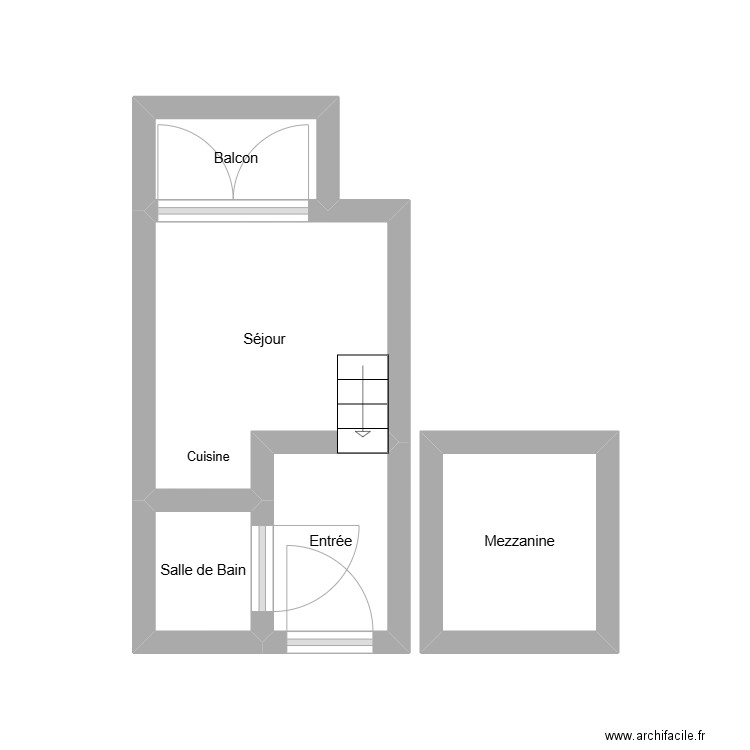 studio bellevaux. Plan de 5 pièces et 11 m2