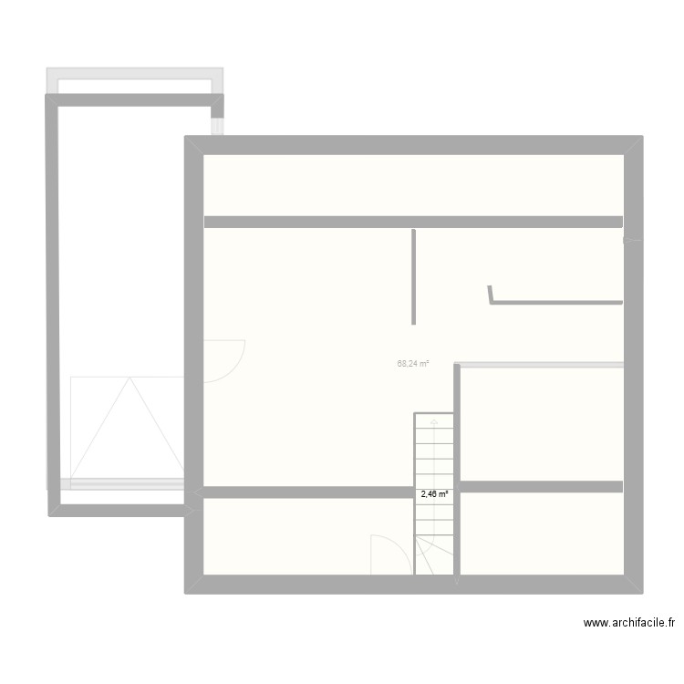 maison. Plan de 2 pièces et 71 m2