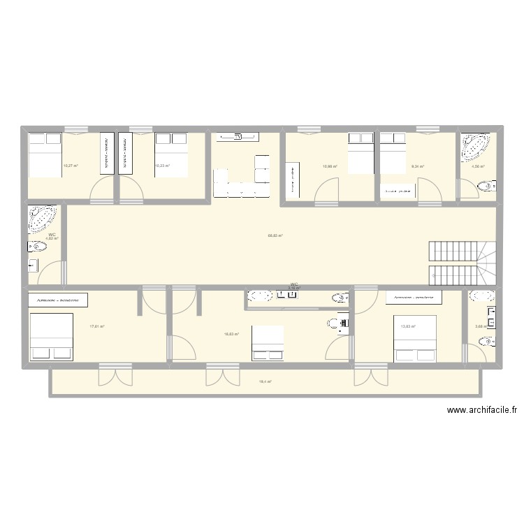 NE POUR BRILLER 2. Plan de 13 pièces et 196 m2