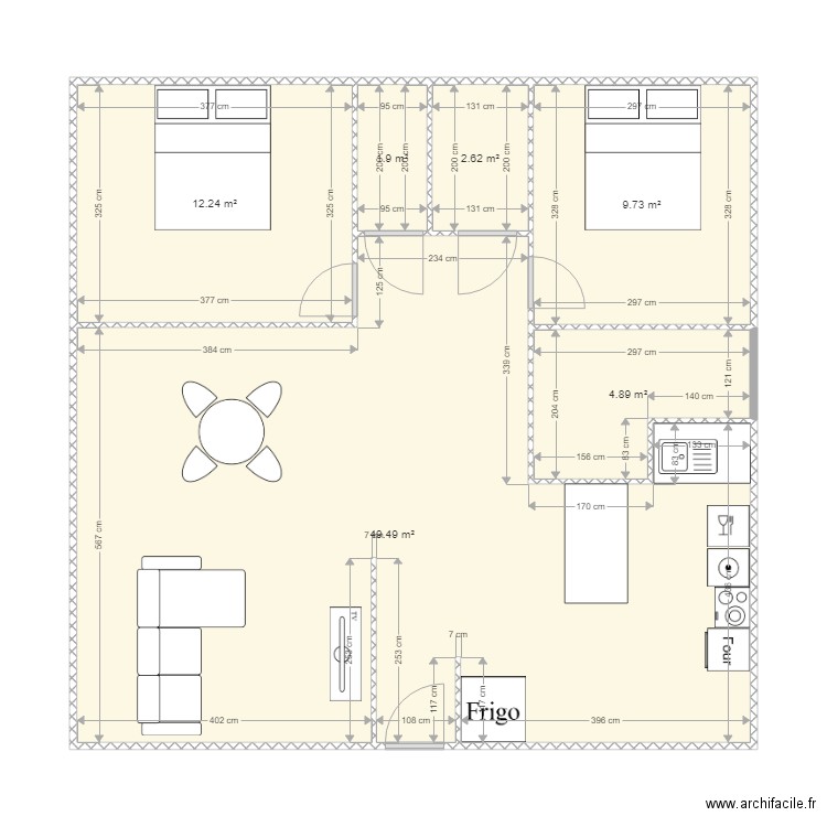 APPARTEMENT SULLY MEUBLES. Plan de 6 pièces et 81 m2