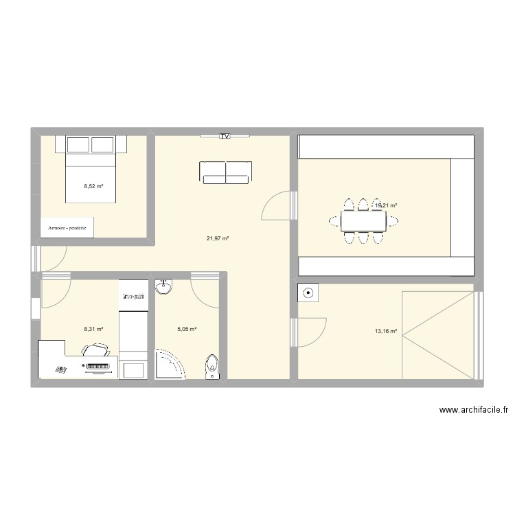 casa house keli casune choza chabola. Plan de 6 pièces et 76 m2