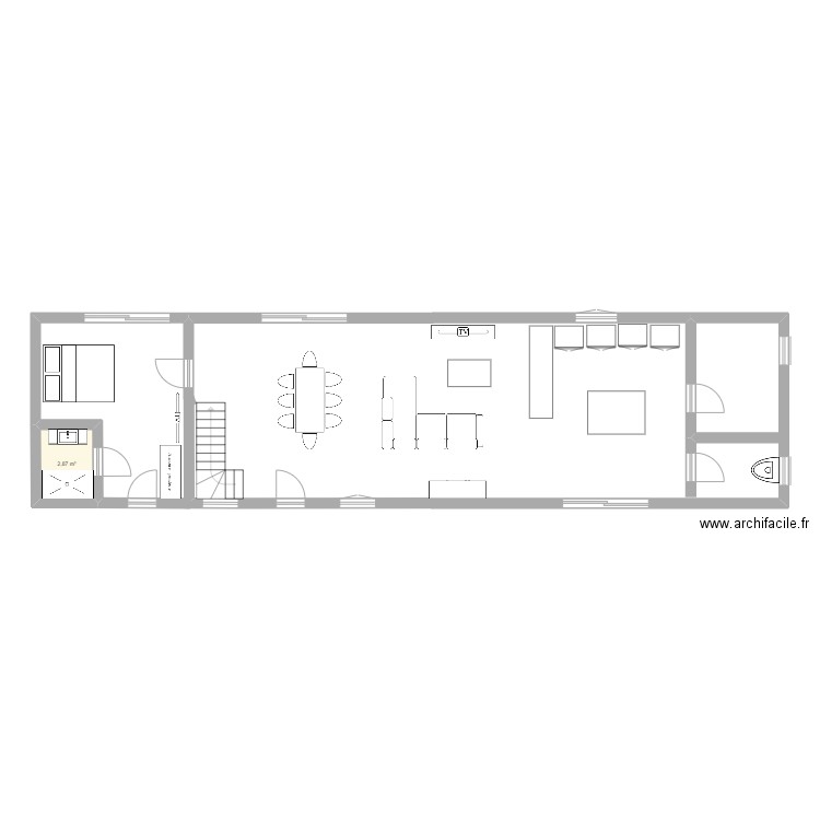 maison . Plan de 1 pièce et 3 m2