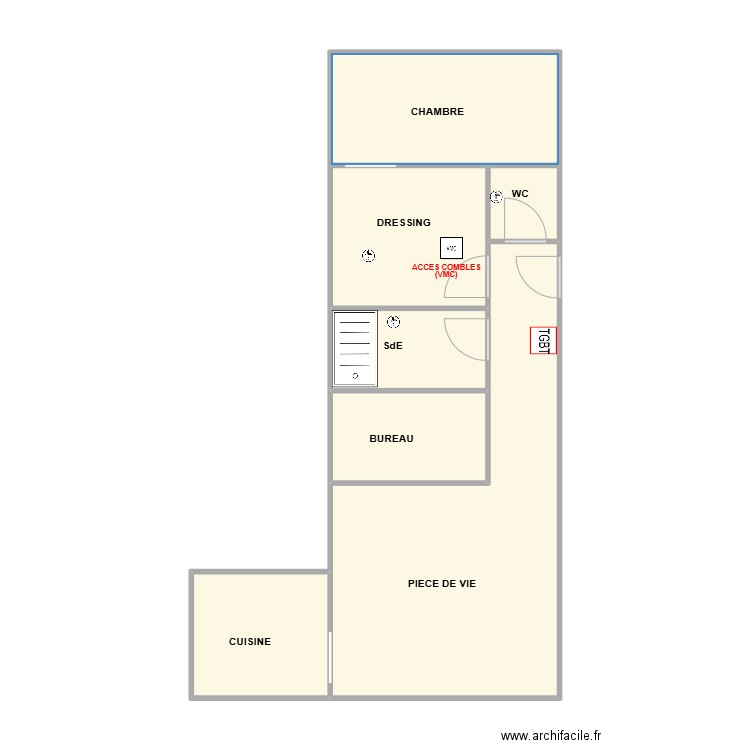 PLAN GUILBAUD. Plan de 7 pièces et 58 m2