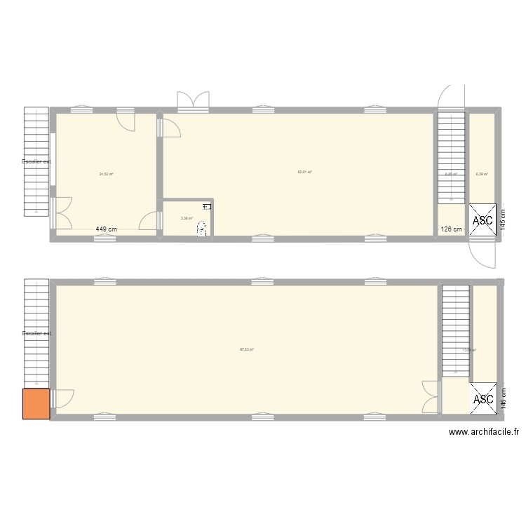 VAUMOISE. Plan de 7 pièces et 214 m2