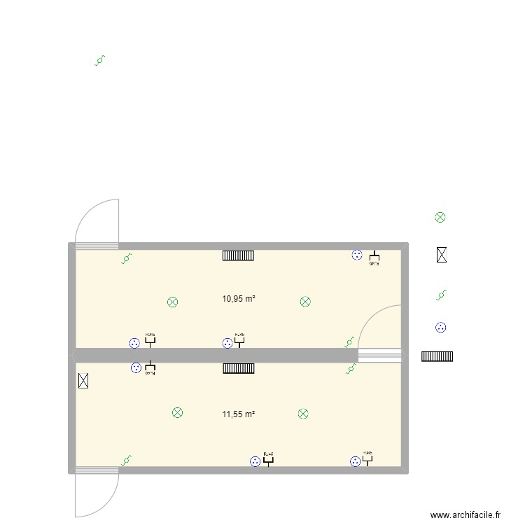 bungalow fm . Plan de 2 pièces et 23 m2