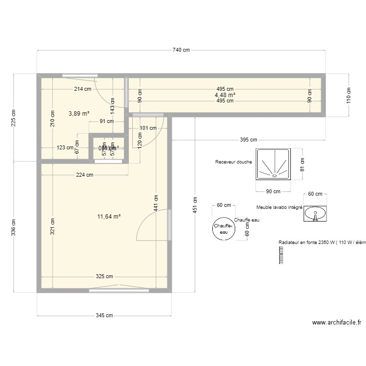 Maison Mina actuelle. Plan de 4 pièces et 20 m2