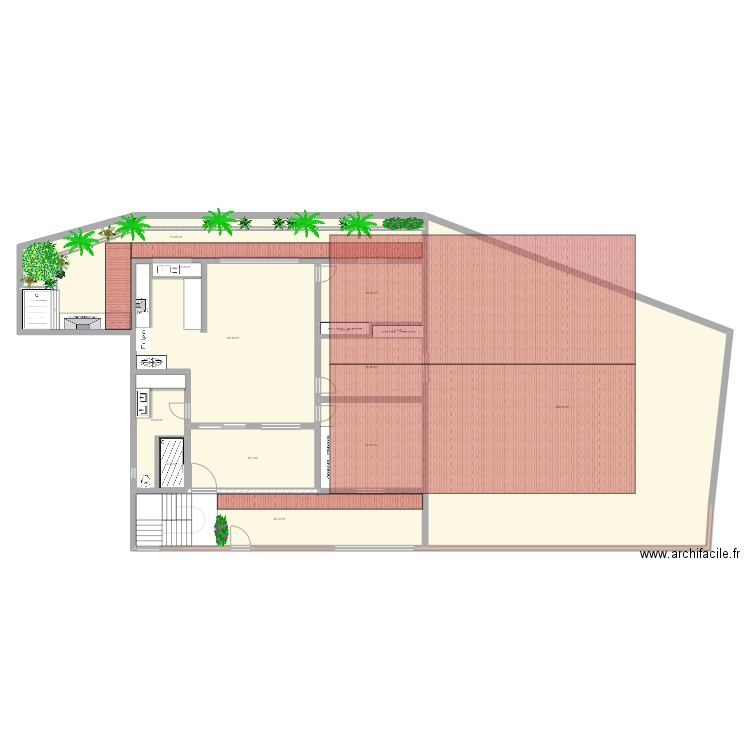 Plan RDC final v1. Plan de 13 pièces et 446 m2