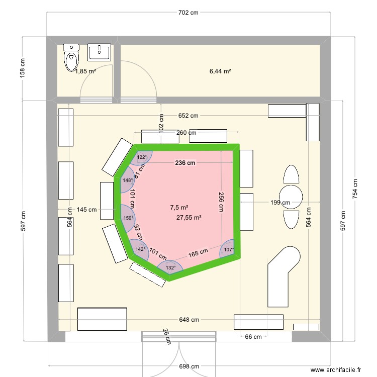 AHAVA 1. Plan de 4 pièces et 52 m2