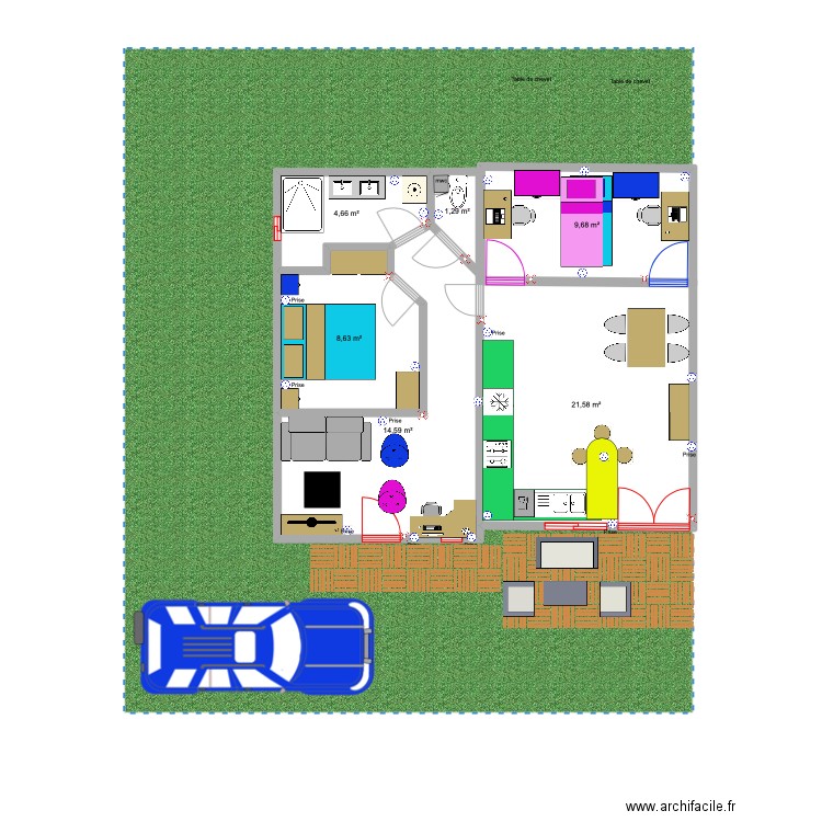 ferme pellafol v2. Plan de 6 pièces et 60 m2