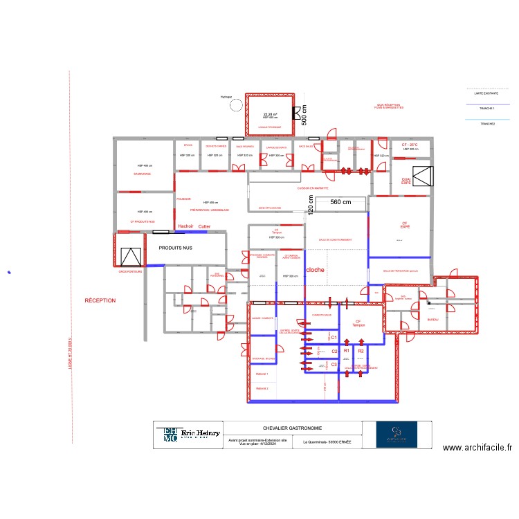  ERNÉE CHEVALIER PROJET V3. Plan de 28 pièces et 492 m2