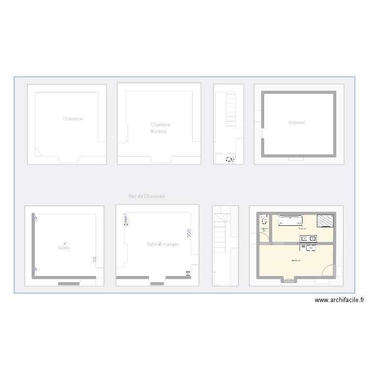 ébauche plan elec. Plan de 3 pièces et 22 m2