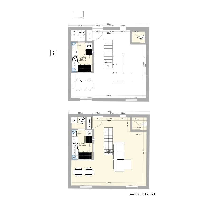 MELISSA RDC. Plan de 5 pièces et 102 m2