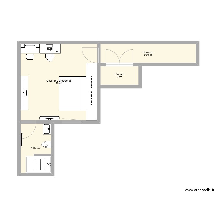 New Exploitation. Plan de 4 pièces et 27 m2