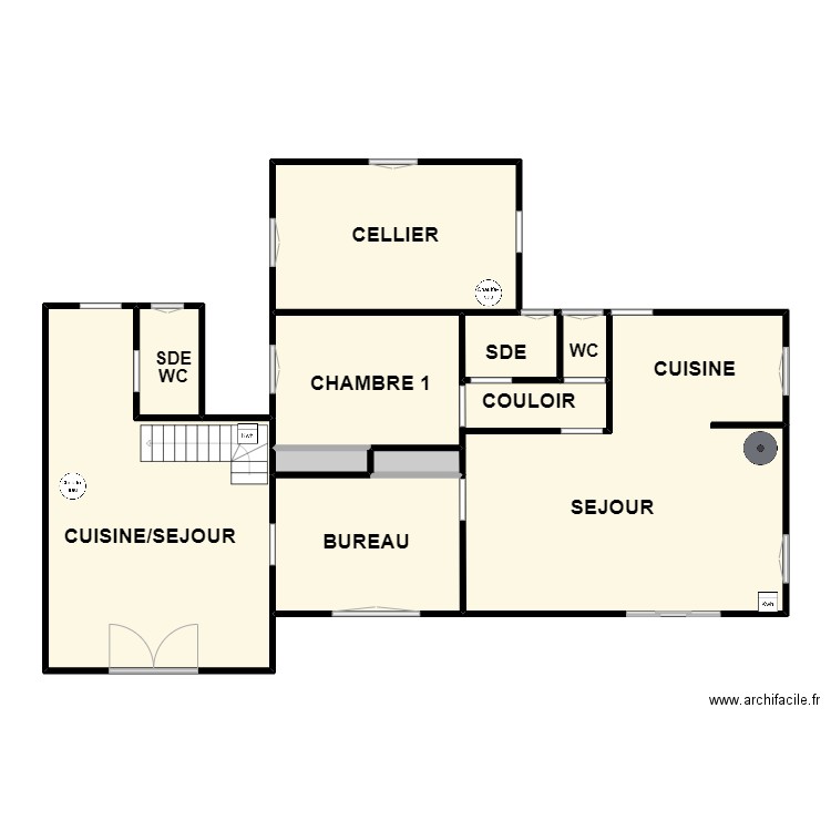 ALLAIN RDC. Plan de 10 pièces et 123 m2